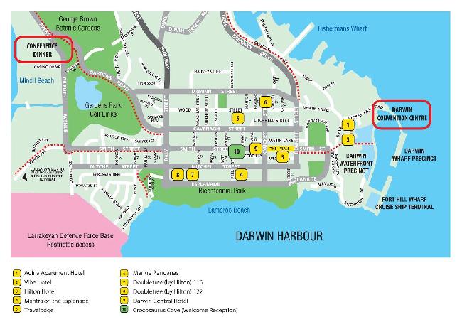 Map Of Darwin City Centre Appes & Apeg Joint Meeting 2014