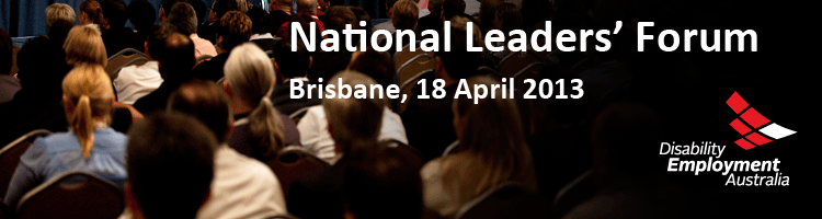 National Leaders' Forum - April 2013