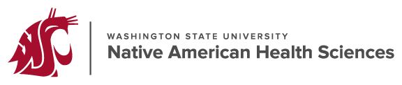 Washington State University Native American Health Sciences Logo with Cougar Head