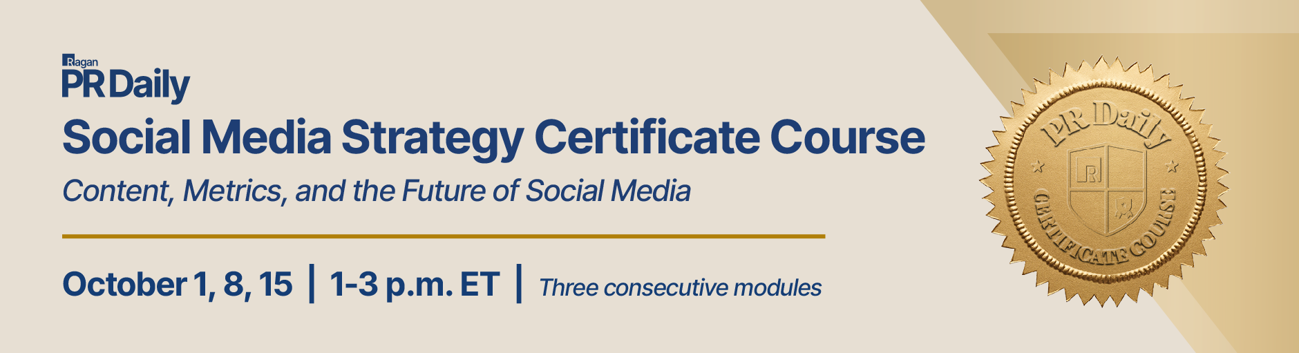 PR Daily Social Media Strategy Certificate Course - Oct 2025