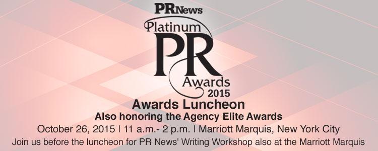 PR News' Platinum PR & Agency Elite Awards Luncheon - October 26, 2015